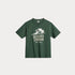 Men's Vintage Green Embroidered Letter T-Shirt – Summer Loose Fit Digital Print Tee
